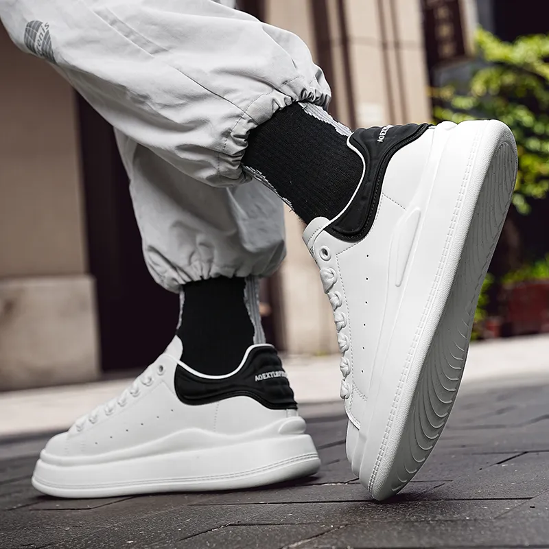 CEDAR HAN Small White Shoes Cushioning Wear Resistant Low Top Skateboard Shoes Unisex-5