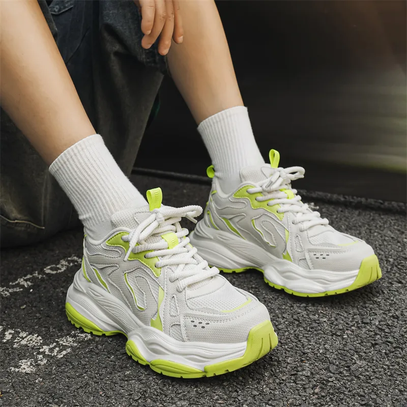 CEDAR HAN Coverage Height Increasing Lightweight Breathable Slip Resistant Low Top Chunky Sneakers-14