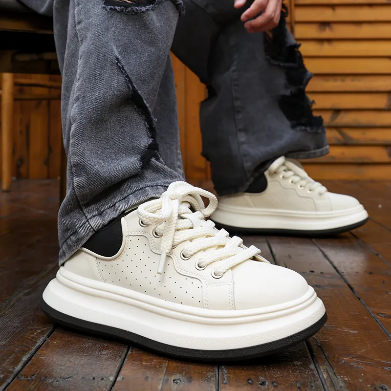 CEDAR HAN Coverage Lightweight Height Increasing Low Top Skateboard Shoes Men's-5