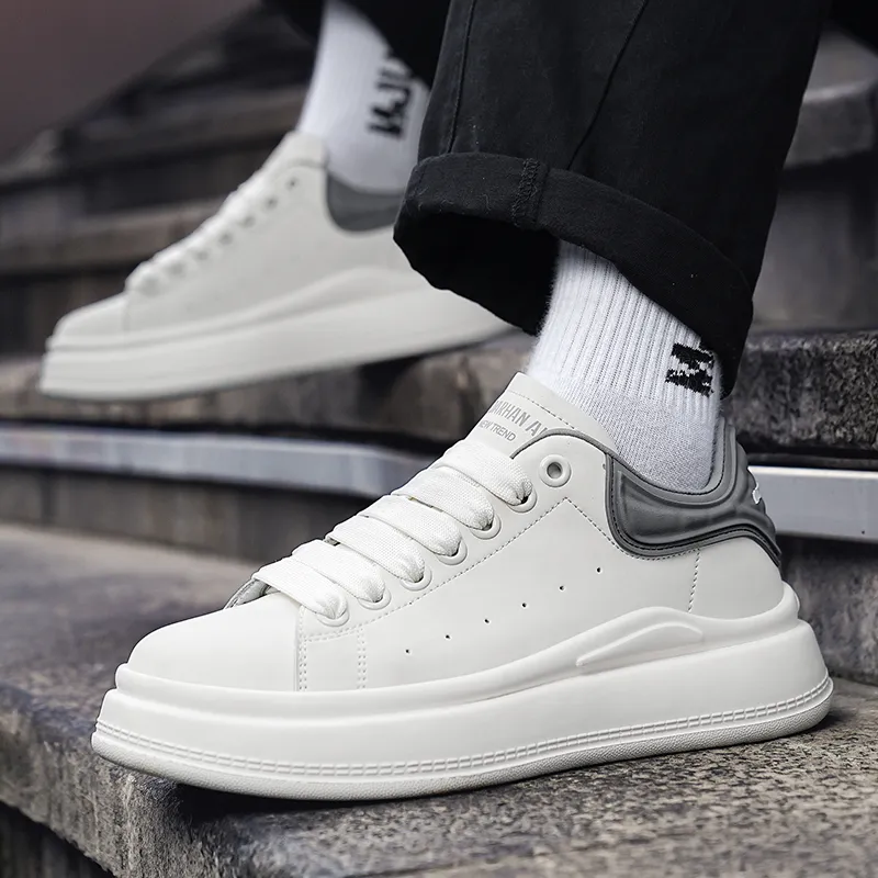CEDAR HAN Small White Shoes Cushioning Wear Resistant Low Top Skateboard Shoes Unisex-13
