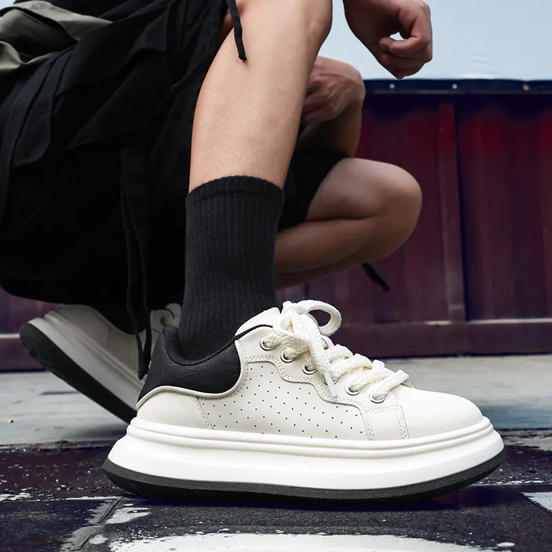CEDAR HAN Coverage Lightweight Height Increasing Low Top Skateboard Shoes Men's-7