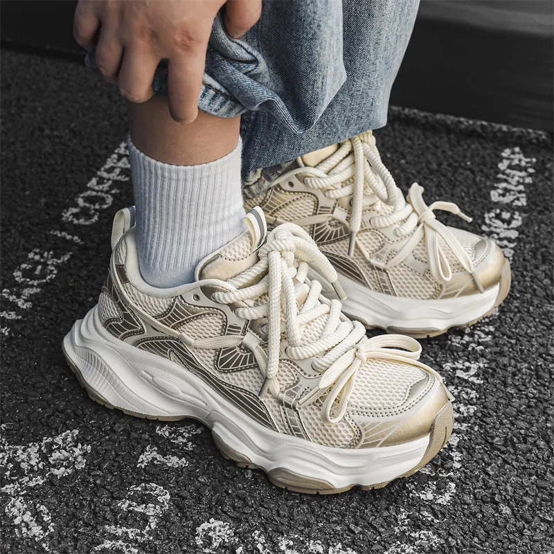 CEDAR HAN Shock Absorbers Slip Resistant Breathable Low Top Chunky Sneakers Men's-5