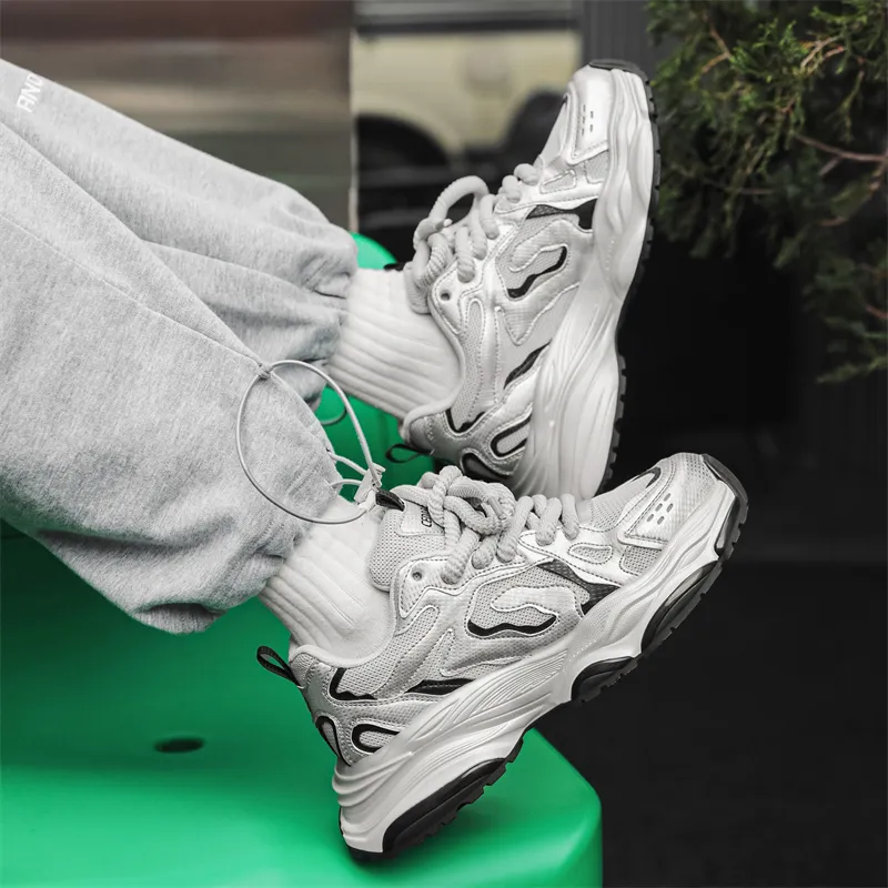 CEDAR HAN Coverage Height Increasing Lightweight Breathable Slip Resistant Low Top Chunky Sneakers-11