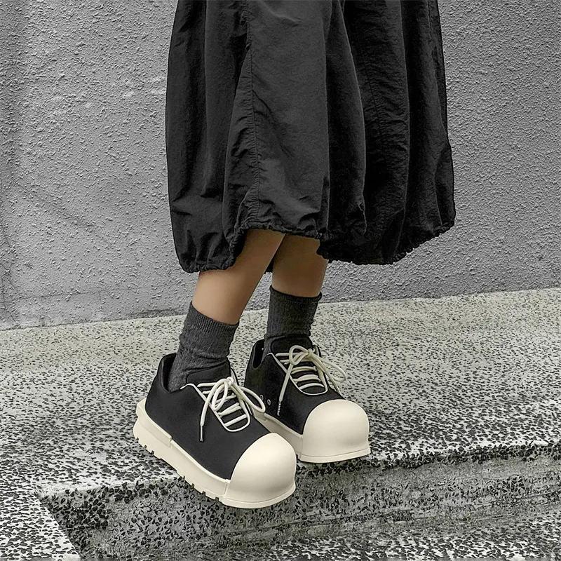 Fire Flying Fish Anti Slip And Wear Resistant Height Increasing Low Top Casual Shoes Unisex Black-3