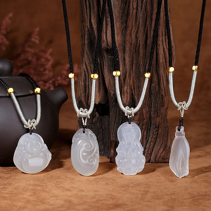 MOVER Chalcedony Jade Necklaces Unisex-6