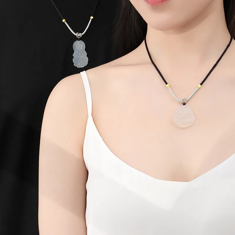 MOVER Chalcedony Jade Necklaces Unisex-7