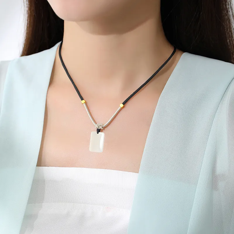 MOVER Chalcedony Jade Necklaces Unisex-4