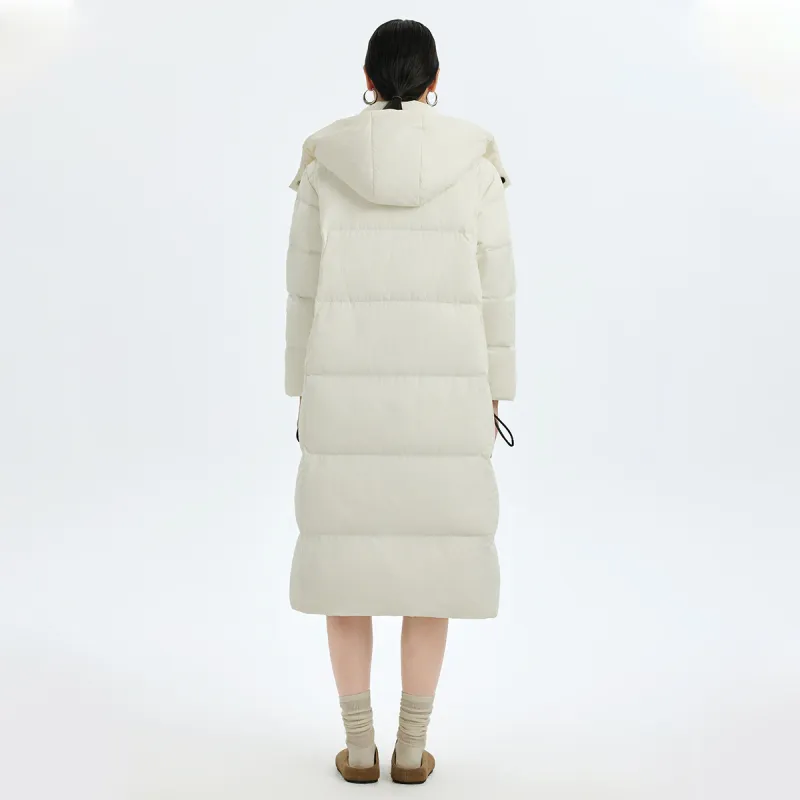 DEIFY Winter Long White Duck Down Jacket Coat Women's-2
