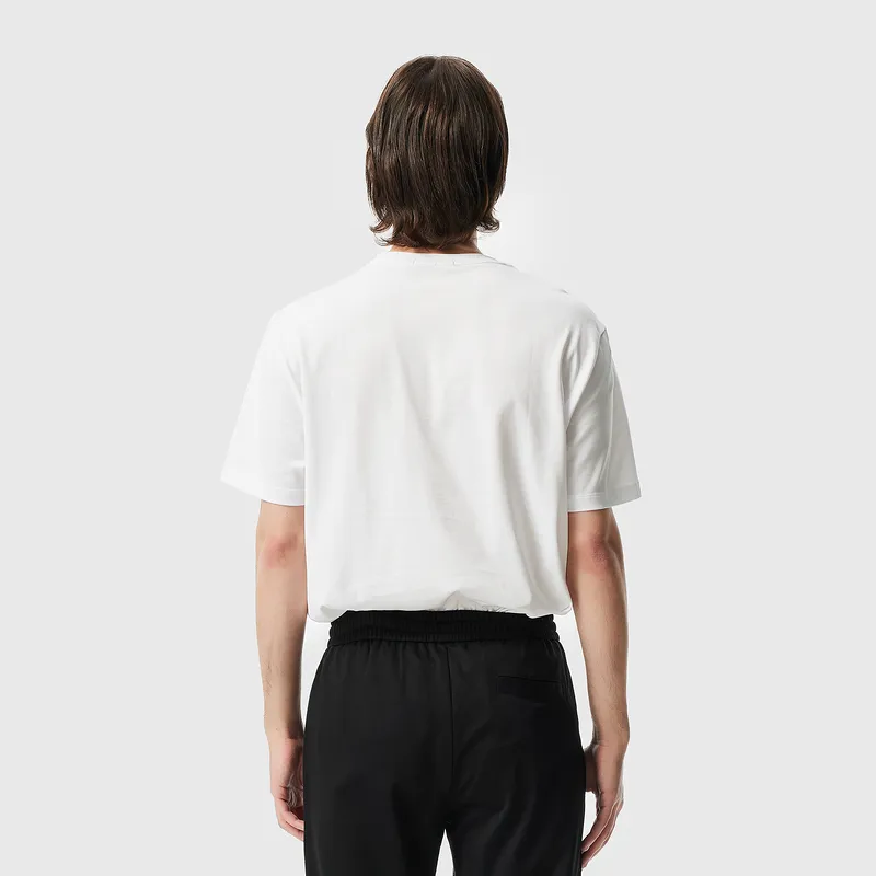 FERRE Metallic 3D Effect Necklace Letter Interwoven Print Crew Neck Short Sleeved T Shirt Men's-2