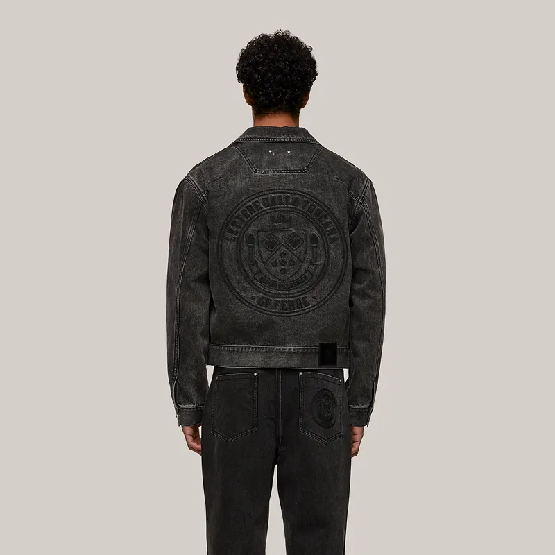 GF Ferré Denim Jacket Unisex Black Gray-2