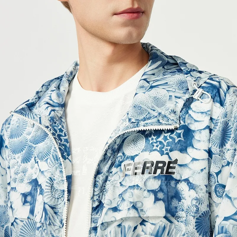 FERRE Jacket Men's Blue Pattern-3