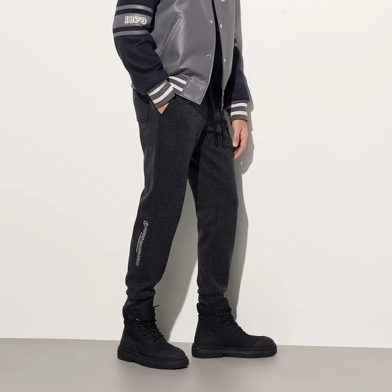 FERRE Casual Pants Unisex Black Gray-4