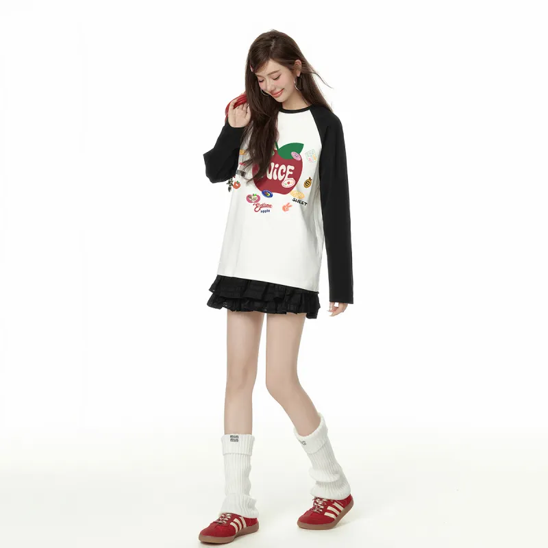 EPTISON WOMAN Raglan Sleeve T Shirt Women's White & Black-4