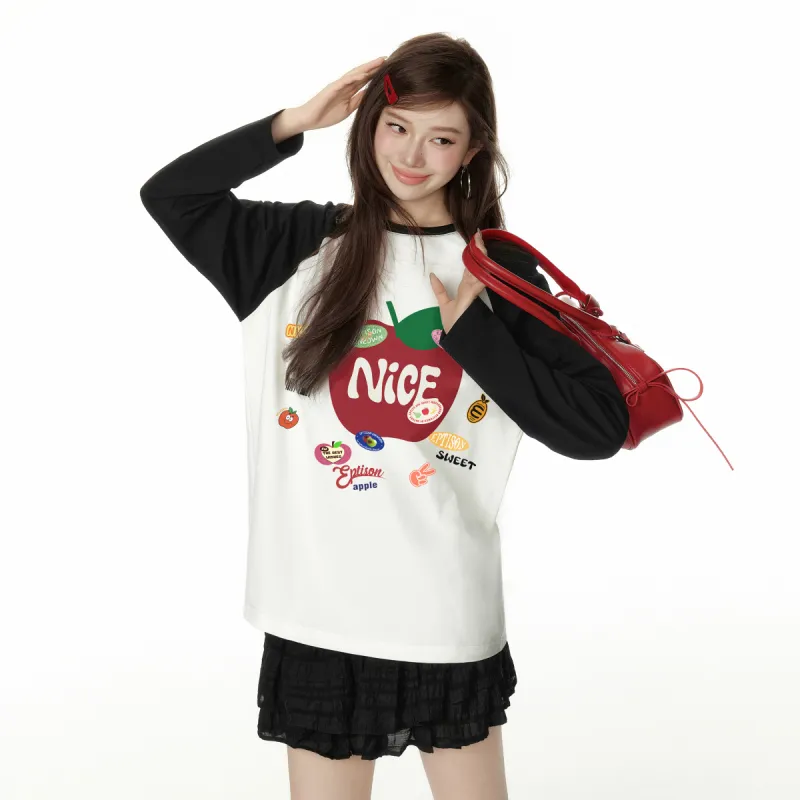 EPTISON WOMAN Raglan Sleeve T Shirt Women's White & Black-3