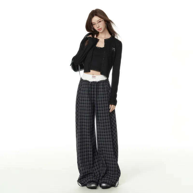 EPTISON WOMAN Casual Pants Women's Navy Blue Plaid-4