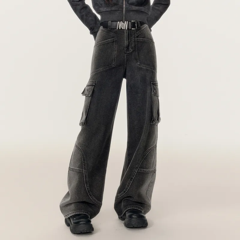 EPTISON WOMAN Jeans Women's Washed Denim Black-2