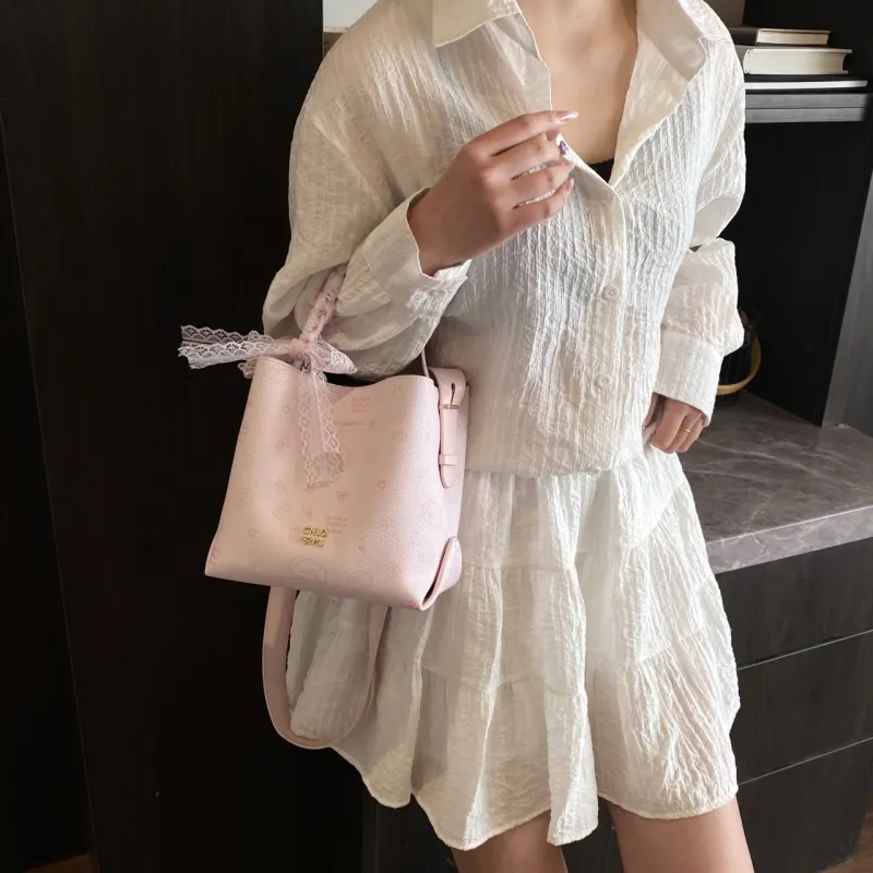 Cwatcun PU One Shoulder Handbags Regular Women's Ecru/Coffee/Pink-15