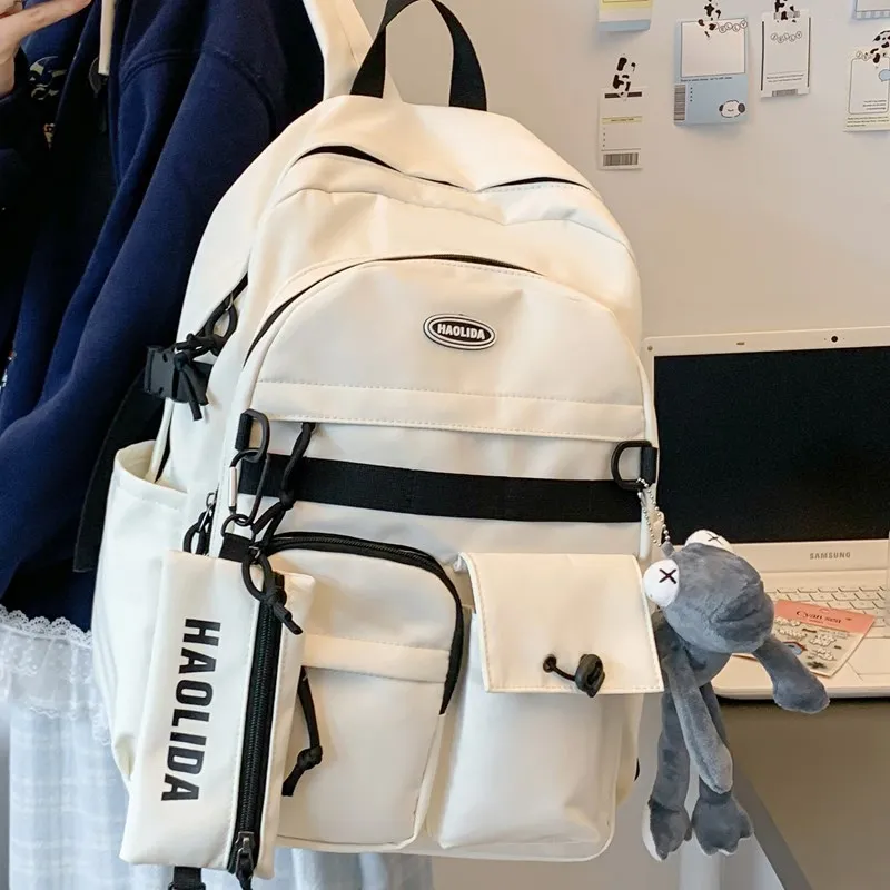 Cwatcun Nylon Backpack Unisex White/Black-15