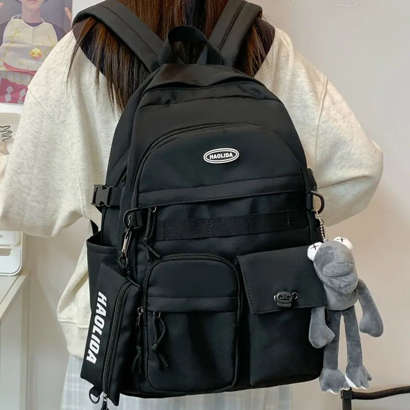 Cwatcun Nylon Backpack Unisex White/Black-10
