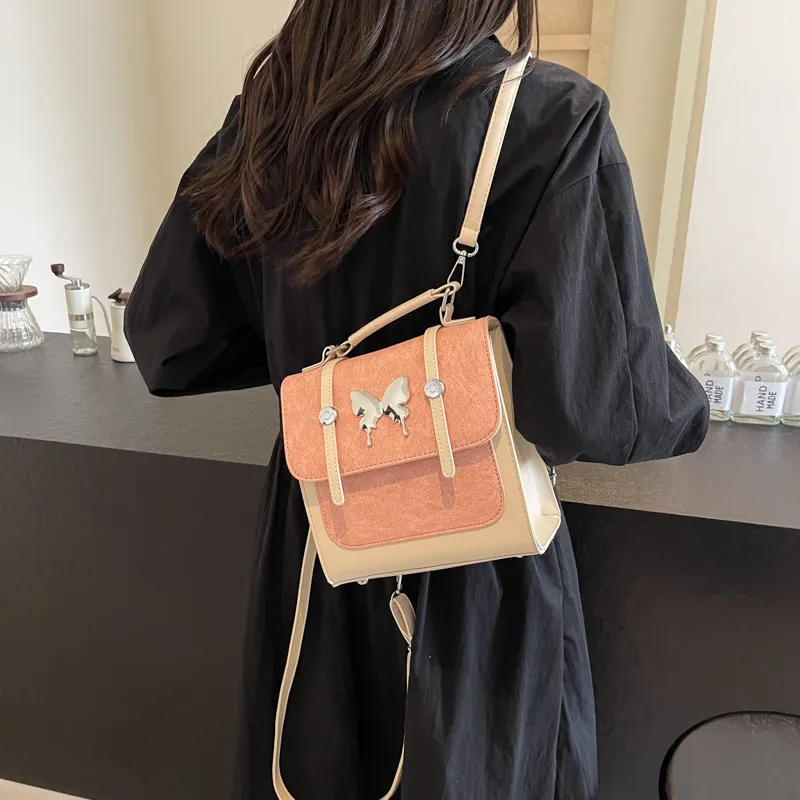 Cwatcun PU Backpack Women's White & Pink Brown & Brown Blue & Blue-4