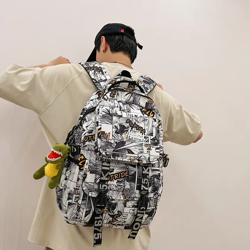 Cwatcun Nylon Backpack Unisex Yellow/Multicolor/Khaki/Green-2