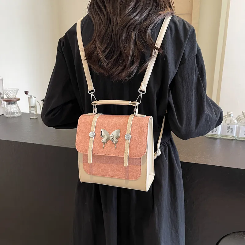 Cwatcun PU Backpack Women's White & Pink Brown & Brown Blue & Blue-2