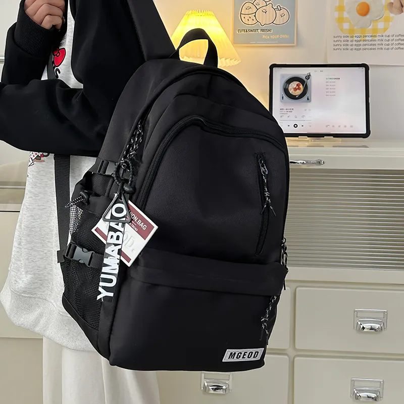 Cwatcun Nylon Backpack Unisex Ivory/Burgundy/Black/Dark Blue-8