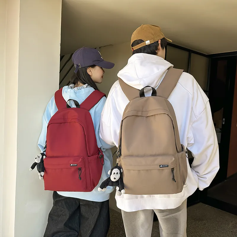 Cwatcun Nylon Backpack Regular Unisex Black/White/Red/Khaki/Green-10