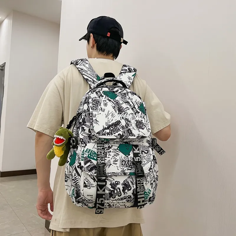 Cwatcun Nylon Backpack Unisex Yellow/Multicolor/Khaki/Green-8