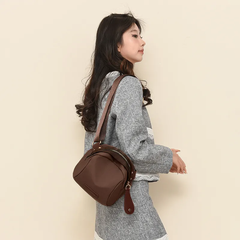 Cwatcun Nylon Crossbody Bag, Shoulder Bag Women's Ecru/Black/Dark Brown-8