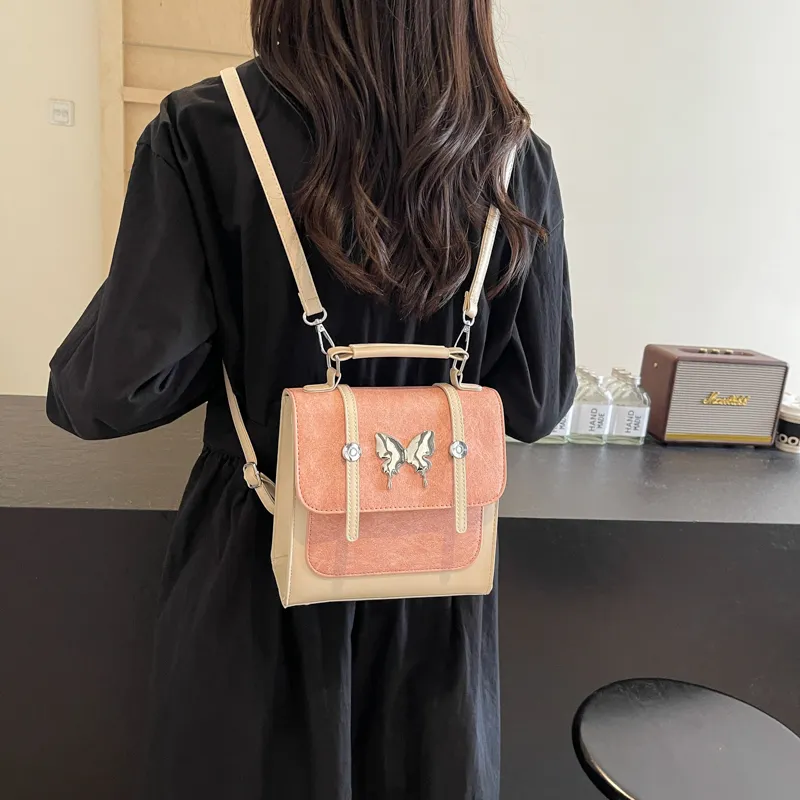 Cwatcun PU Backpack Women's White & Pink Brown & Brown Blue & Blue-3