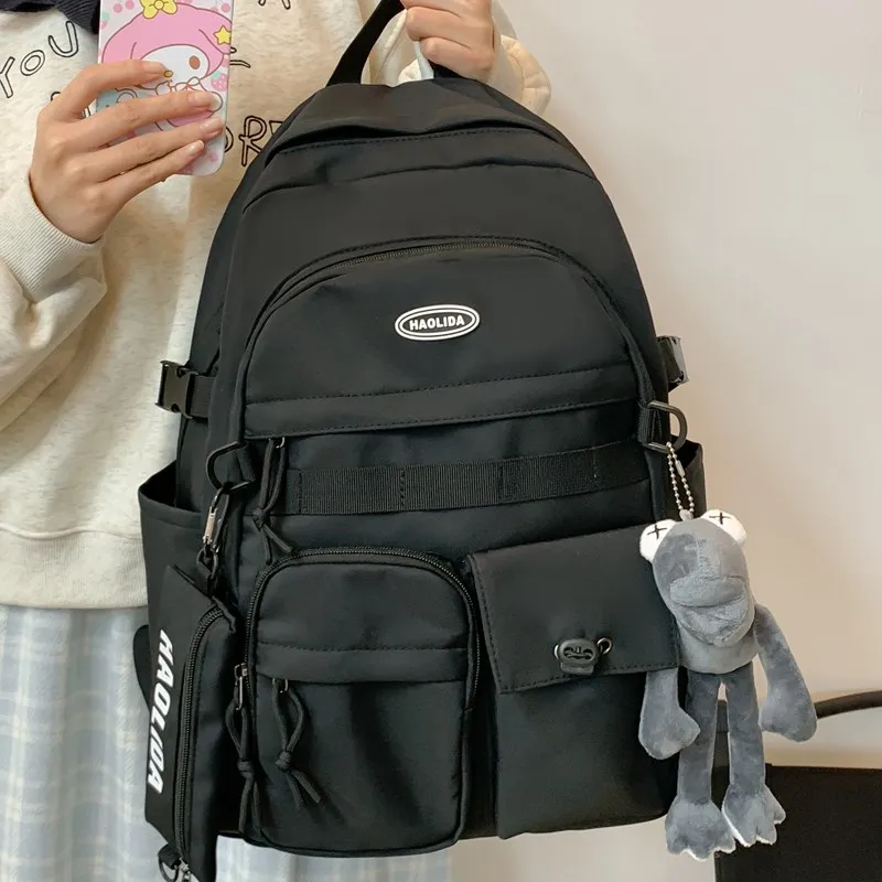 Cwatcun Nylon Backpack Unisex White/Black-12