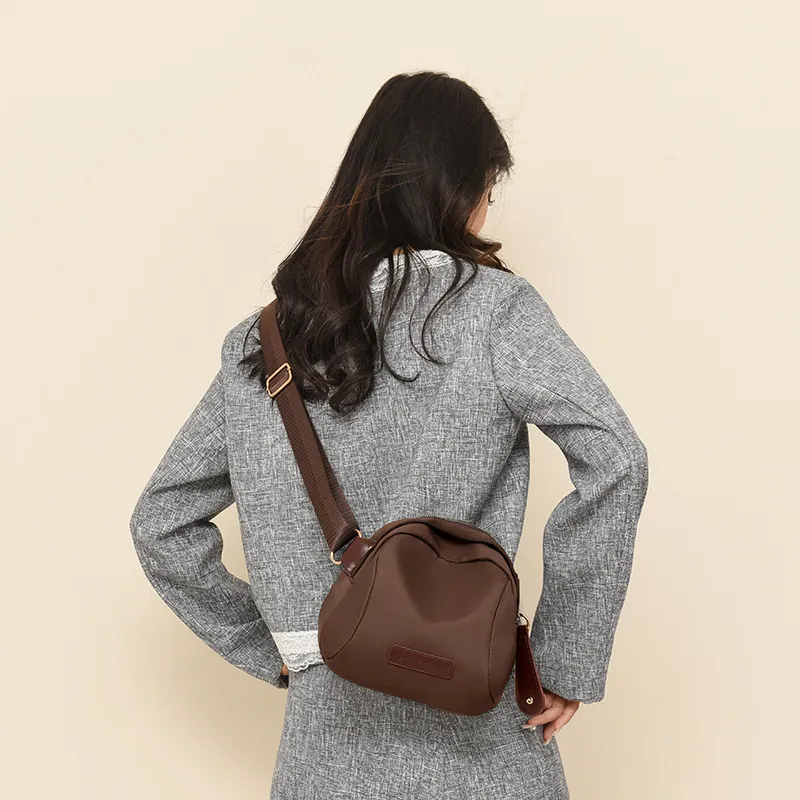 Cwatcun Nylon Crossbody Bag, Shoulder Bag Women's Ecru/Black/Dark Brown-10