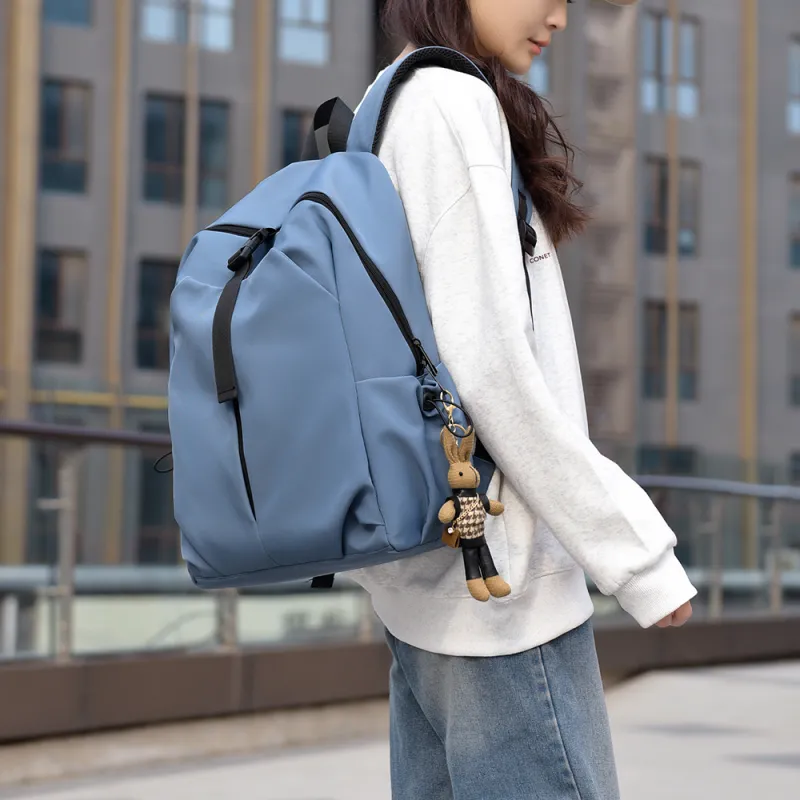 Cwatcun Oxford Backpack Unisex Pink/Black/Gray/Blue/Ecru-11