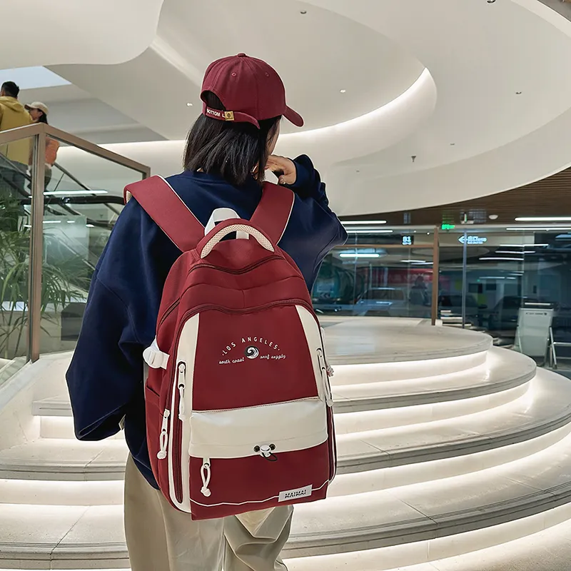 Cwatcun Nylon Backpack Unisex Black/Blue/Brown/Red/Gray/White-8
