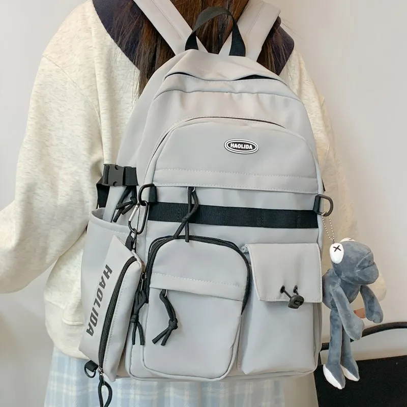 Cwatcun Nylon Backpack Unisex White/Black-18