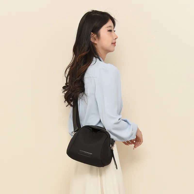 Cwatcun Nylon Crossbody Bag, Shoulder Bag Women's Ecru/Black/Dark Brown-6
