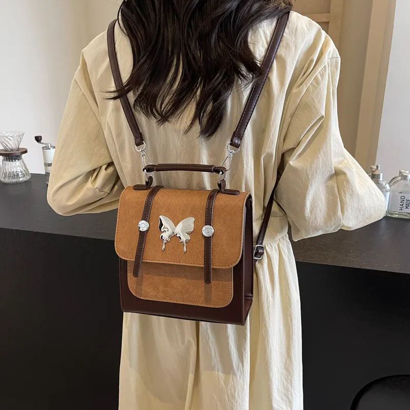 Cwatcun PU Backpack Women's White & Pink Brown & Brown Blue & Blue-8