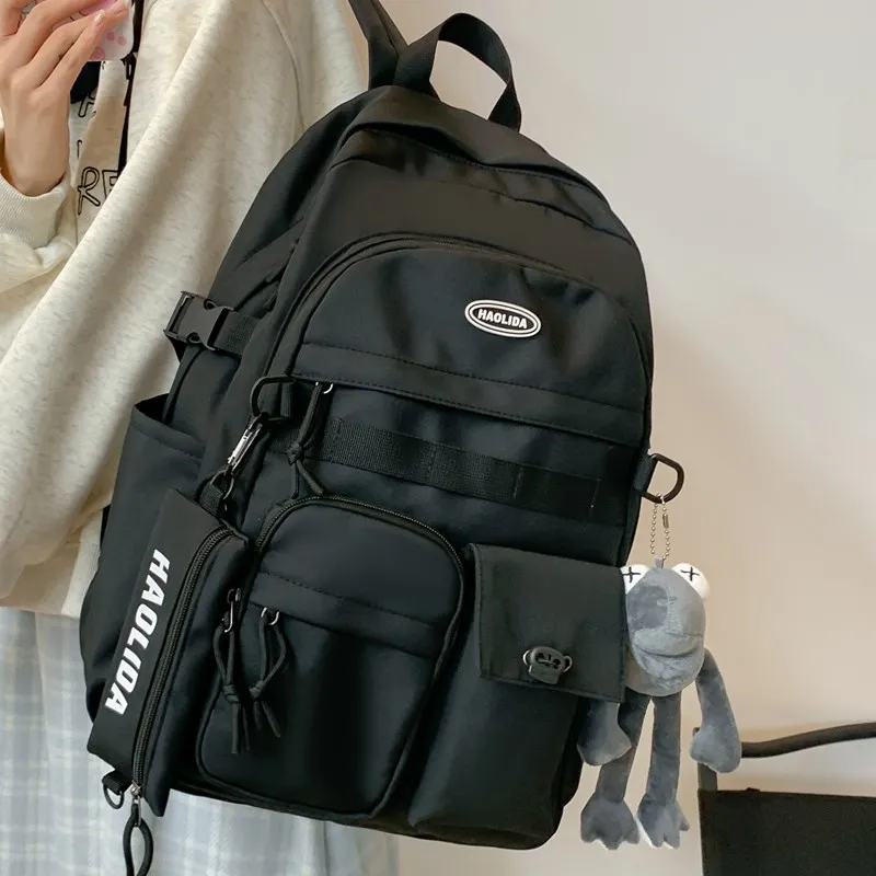 Cwatcun Nylon Backpack Unisex White/Black-11