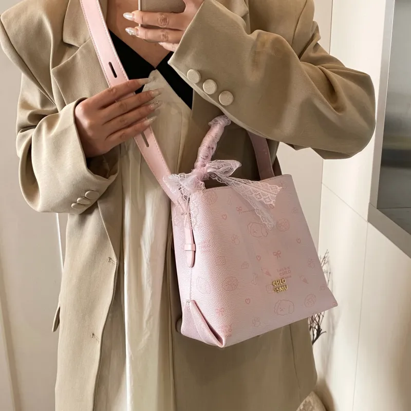 Cwatcun PU One Shoulder Handbags Regular Women's Ecru/Coffee/Pink-14