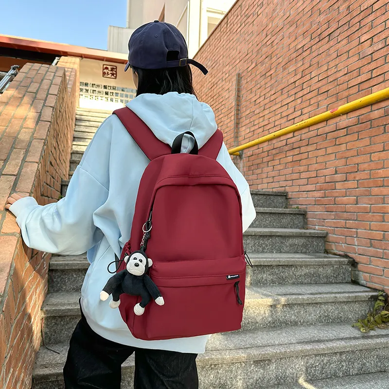 Cwatcun Nylon Backpack Regular Unisex Black/White/Red/Khaki/Green-7