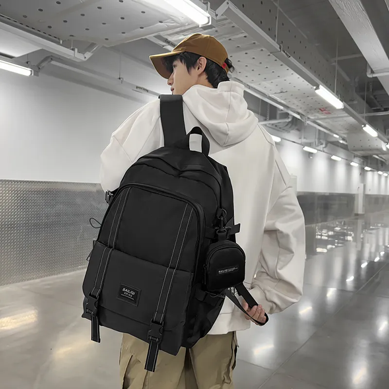 Cwatcun Nylon Backpack Unisex White/Pure Black/Black & White-5