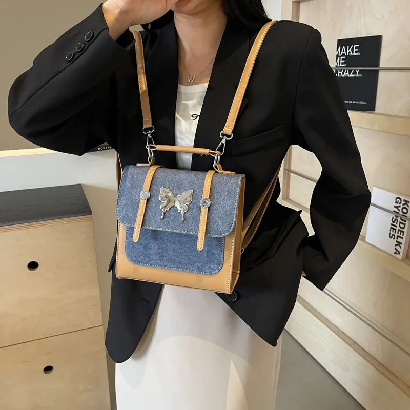 Cwatcun PU Backpack Women's White & Pink Brown & Brown Blue & Blue-13