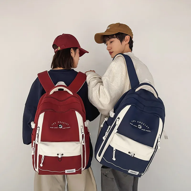 Cwatcun Nylon Backpack Unisex Black/Blue/Brown/Red/Gray/White-4