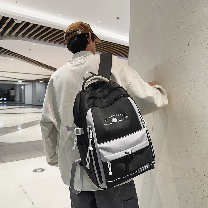Cwatcun Nylon Backpack Unisex Black/Blue/Brown/Red/Gray/White-1