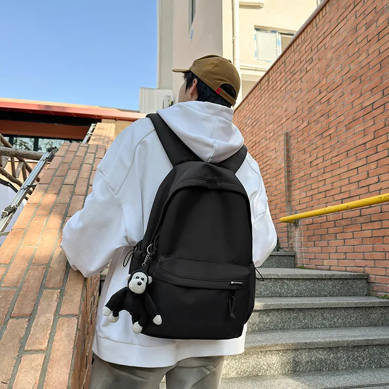 Cwatcun Nylon Backpack Regular Unisex Black/White/Red/Khaki/Green-2