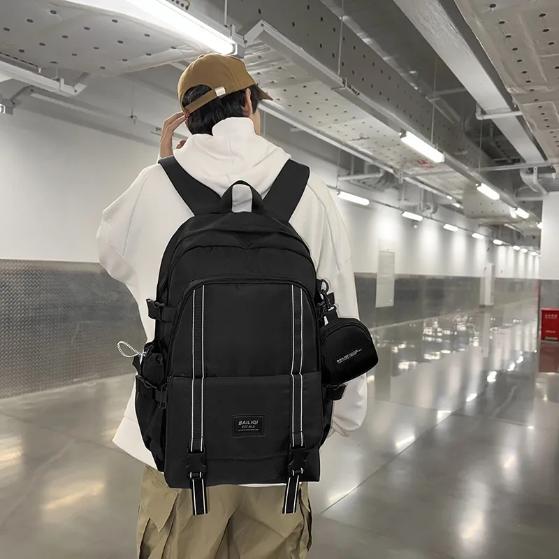 Cwatcun Nylon Backpack Unisex White/Pure Black/Black & White-4