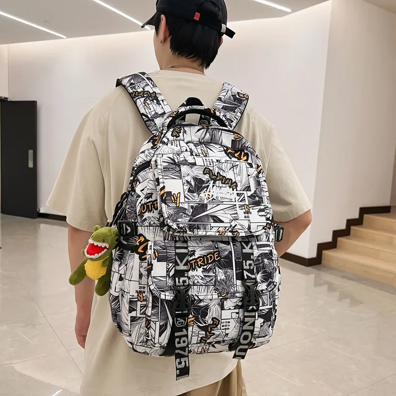 Cwatcun Nylon Backpack Unisex Yellow/Multicolor/Khaki/Green-1