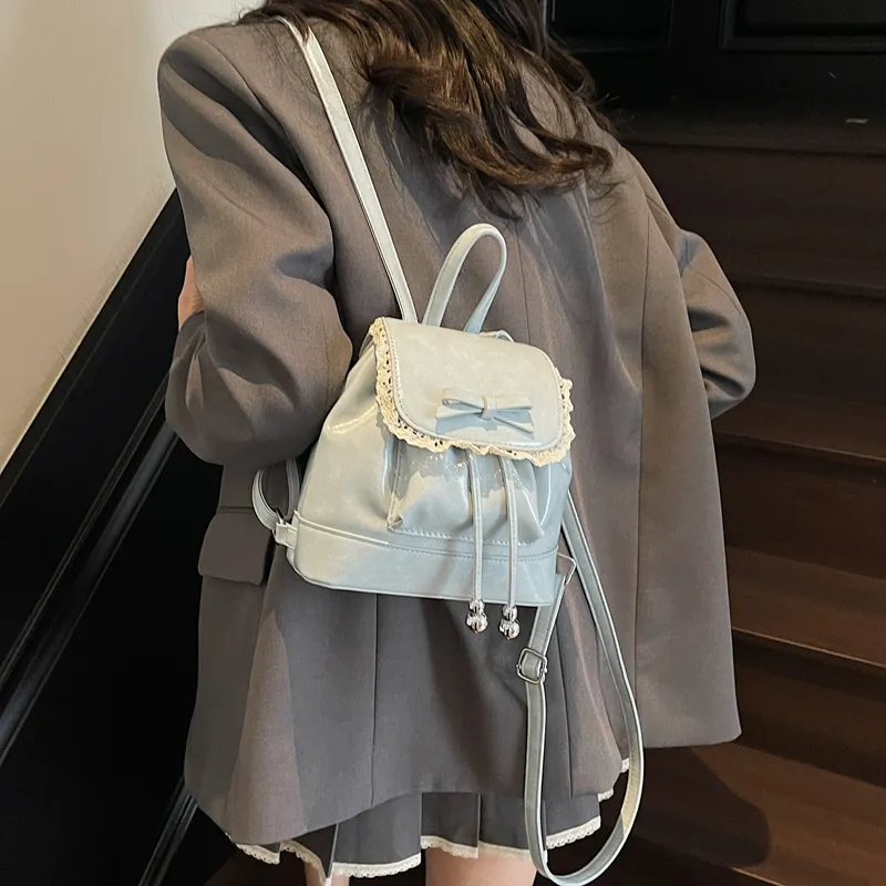 Cwatcun PU Backpack Regular Women's White/Black/Yellow/Blue-12