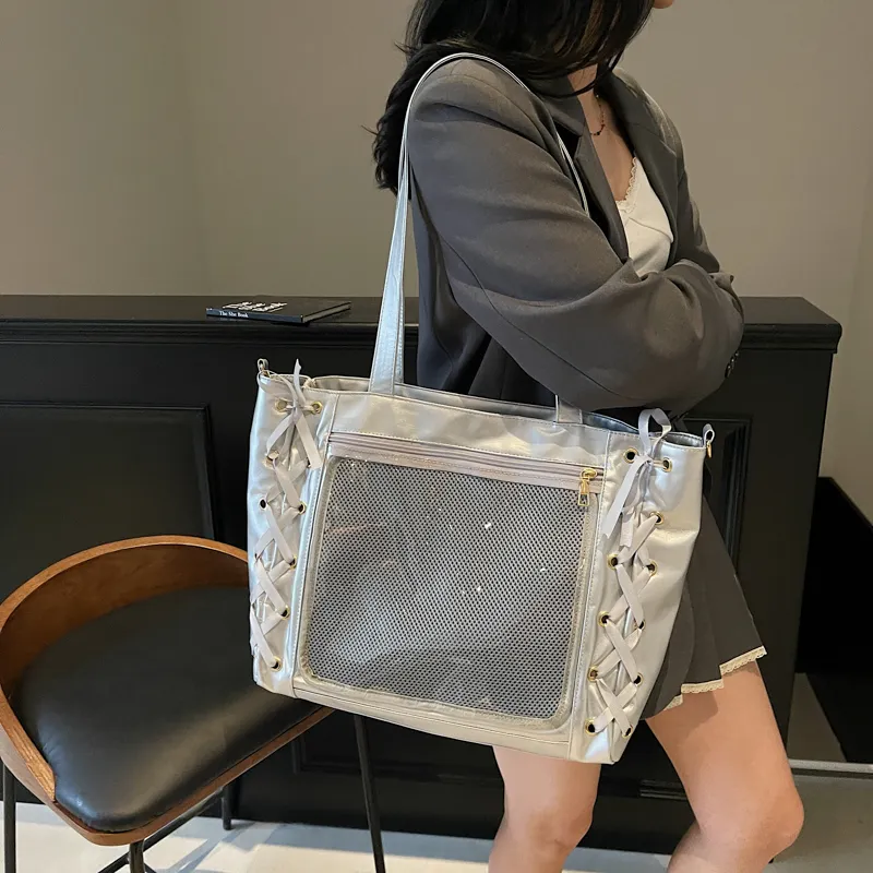Cwatcun PU Crossbody Bag Women's Ecru/Silver/Black/Pink-7